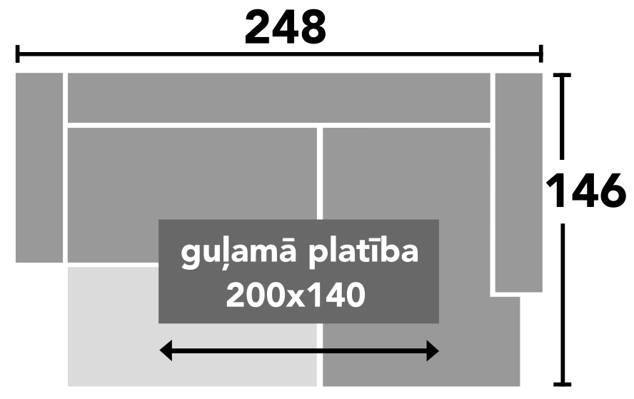 CUBA Exclusive Gray izmēri
