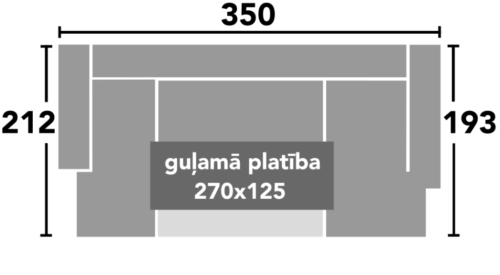 Valencia XL Lux Gray izmēri