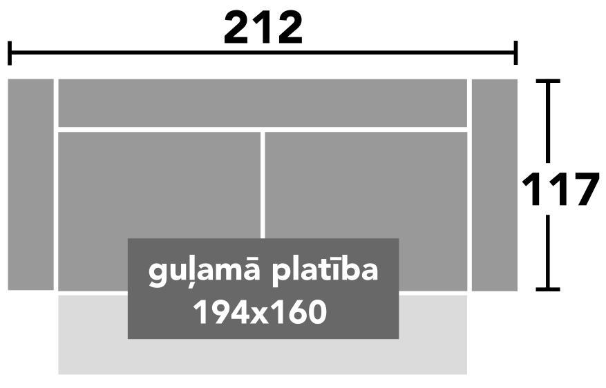 SIENNA Lux Gray izmēri