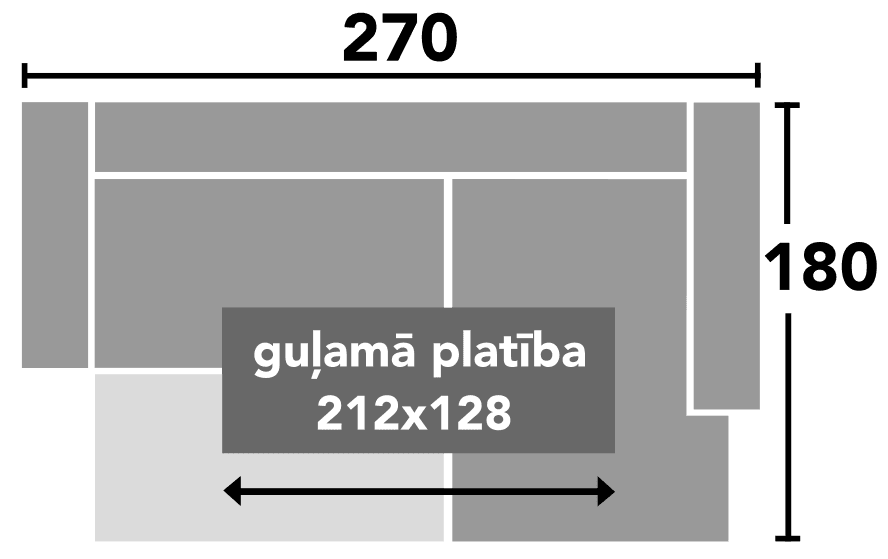 Tenerife Lux Gray izmēri